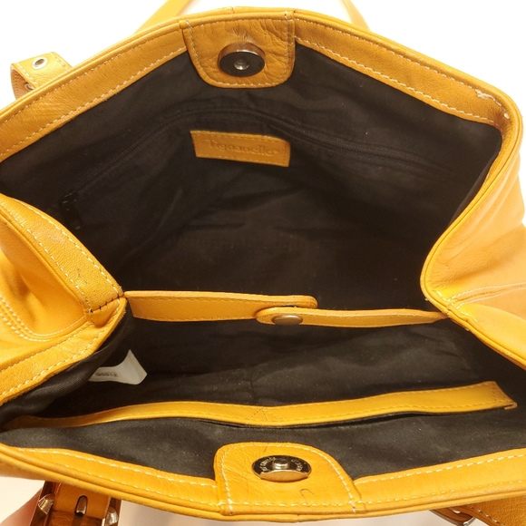 Tignanello Goldenrod Leather Double Strap Handbag - Picture 9 of 15